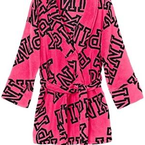 VICTORIA’S SECRET PINK COZY LOGO ROBE SZ XS/S